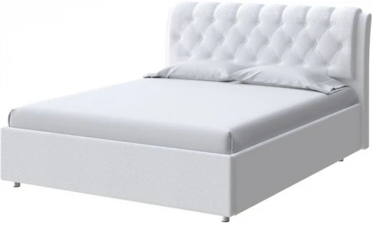 2022801 PROxSON Кровать Chester (Ткань: Велюр Teddy Снежный) 180x200