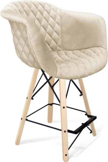 3652852602 Стул полубарный Sheffilton SHT-ST31-C4/S80-1 Кремовый/прозрачный лак/черный муар