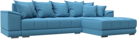 123502 Диван угловой НордСтар правый угол (Голубой/Рогожка) Лига Диванов арт.123502