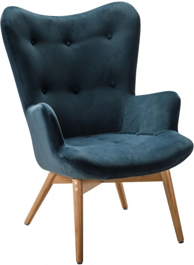 4101060120h_Blue_н.бук Кресло Хайбэк синий/нат.бук R-Home арт.4101060120h_Blue_н.бук