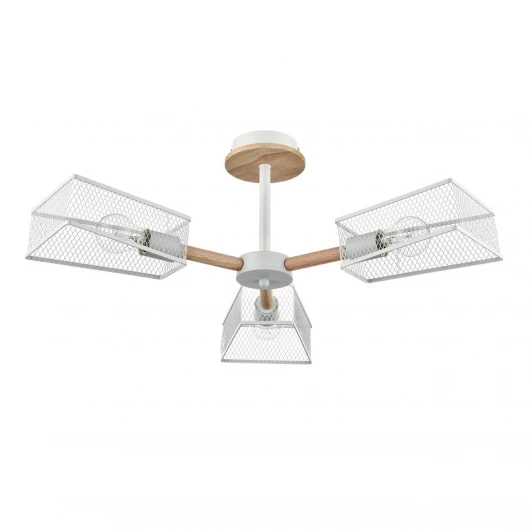 8246/3C Потолочная люстра на штанге Lumion Irma 8246/3C белый, металл/дерево Е27 3*60W 220V