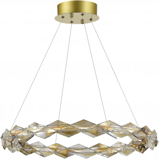 SL6009.203.01 Подвесной светильник ST Luce Diamanta SL6009.203.01 Хром/Прозрачный, Янтарный LED 1*30W 3000K (220V, на тросе, кольцо)