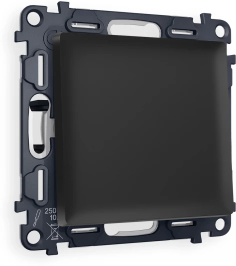 MA801030 Комплект механизма Ambrella Volt 1-клавишного перекрестного выключателя ALFA MA801030 Черный матовый QUANT