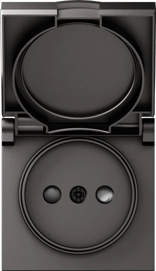 DE43445 Накладка для розетки без заземления, с крышкой, 16A 250 В~, матовый титан IP44 Donel A07 DE43445