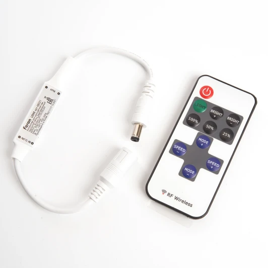 48031 Контроллер для одноцветной светодиодной ленты мини с П/У белый, 12-24V, LD65 Feron 48031