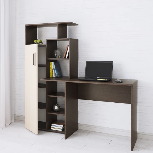 00-00023514 Стол компьютерный ТЭКС Квартет-7, венге/дуб молочный