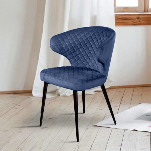 76959 Стул Richard ромб, бархат синий 29 Top Concept 76959
