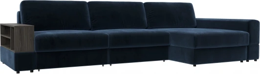 129105 Диван угловой с полкой Лига-055 НПБ Лонг угол универсальный Лига Диванов (Велюр) арт.129105