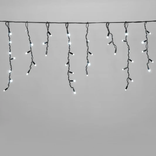LL120-1-1W Гирлянда Бахрома 3,1 x 0,5 м белая 24В, 120 LED, провод черный каучук, IP65 Laitcom LL120-1-1W