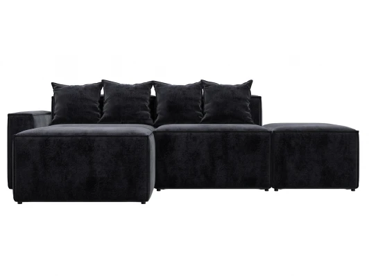 129796L Диван угловой модульный Лига-063 угол левый (ДСП/Пластик/Велюр/Темно-серый) Лига Диванов 129796L