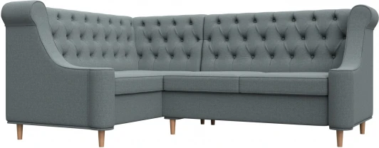 123824L Диван кухонный угловой Бронкс левый угол (Серый/Рогожка) Лига Диванов арт.123824L