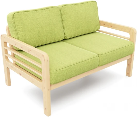 21976 Диван Arsko прямой Бергер М сосна рогожка зеленая