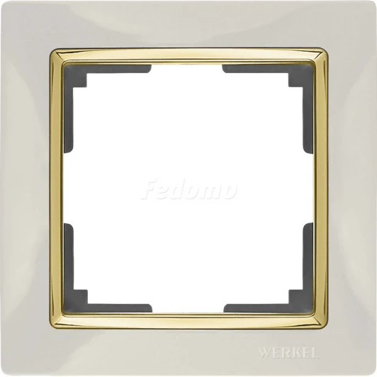 WL03-Frame-01-ivory-GD Рамка на 1 пост Werkel Snabb, слоновая кость с золотом