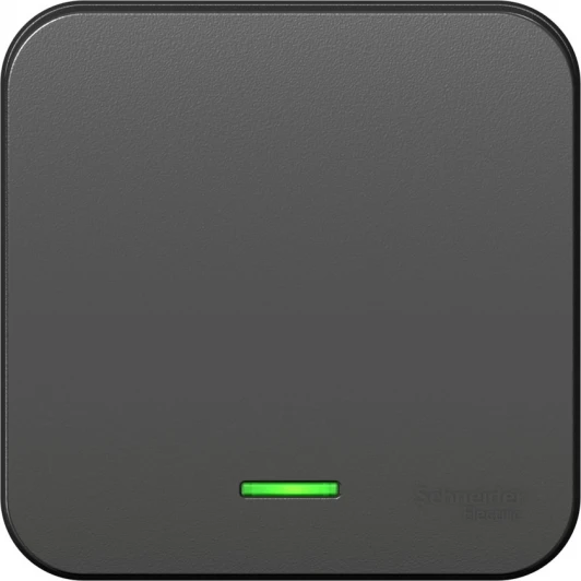 BLNVA101116 Выключатель накладной одноклавишный с подсветкой (антрацит) Systeme Electric Blanca BLNVA101116
