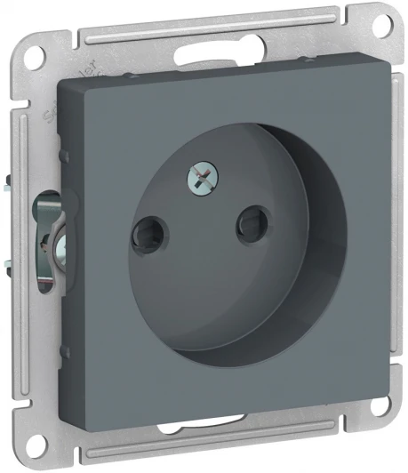 ATN000749 Розетка встраиваемая без заземления со шторками (грифель) Systeme Electric AtlasDesign ATN000749