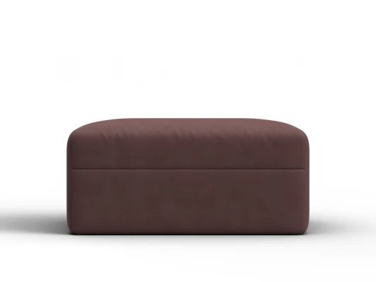 129579 Модуль пуф Лига-060 НПБ (ЛДСП,Брус,Фанера,Замша/Бордовый) Лига Диванов 129579