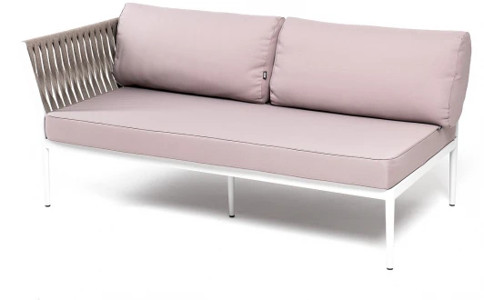 KAS-MRS2-001 RAL7035 Mua G-brown(beige15052) "Касабланка" правый модуль плетеный из роупа, каркас алюминий светло-серый (RAL7035) муар, роуп серо-коричневый 23мм, ткань бежевая 15052 4SIS арт.УТ-00010335