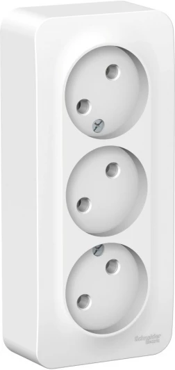 BLNRA000311 Розетка накладная тройная без заземления (белый) Systeme Electric Blanca BLNRA000311