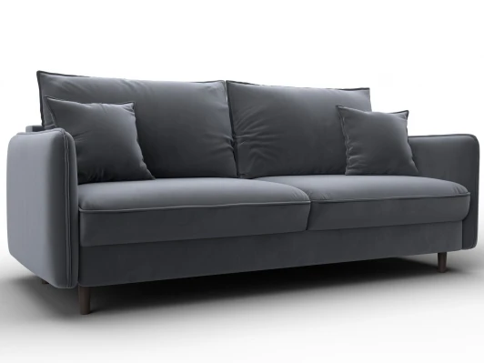 134778 Диван прямой Лига-064 НПБ (ДСП/Дерево/Велюр/Серый) Лига Диванов 134778