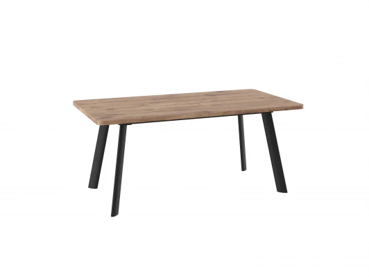 102148 Стол LUX RADIAL 180, Дуб Веллингтон, Черный МАМАДОМА Лофт 102148