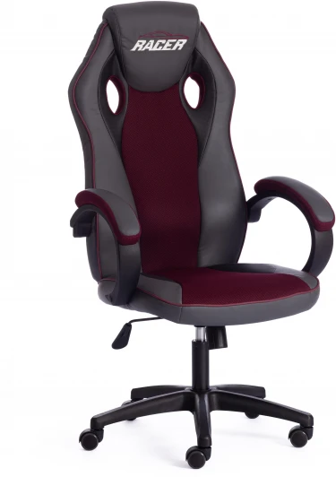 13248 Кресло RACER GT new кож/зам/ткань, металлик/бордо, 36/13 Tetchair 13248
