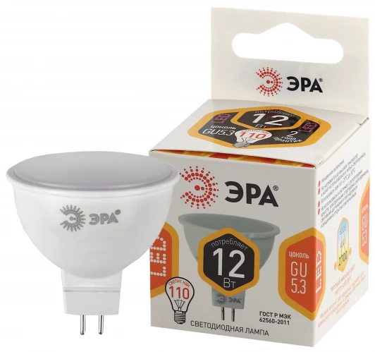 LED MR16-12W-827-GU5.3 Лампочка светодиодная GU5.3 12W ЭРА LED MR16-12W-827-GU5.3