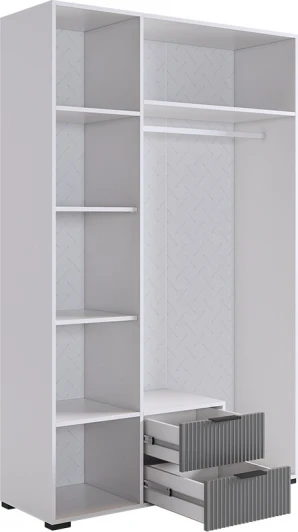 UL.109-M.103.02.3263 Зефир Шкаф трехдверный 109.02 Mebelson (ЛДСП,ПВХ,МДФ,Металл,Зеркало/Светлое дерево,Серый) арт.UL.109-M.103.02.3263