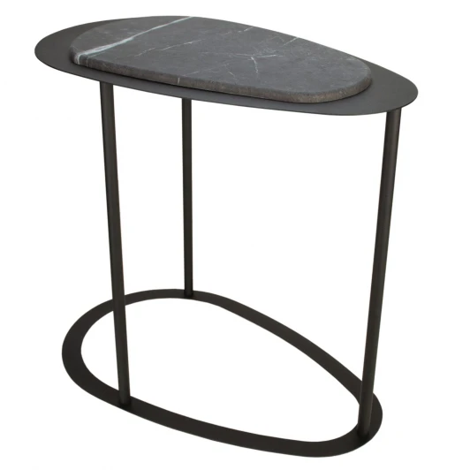 009494 Стол журнальный МеталлАрт М024 черный мрамор/черный Mebelik 009494