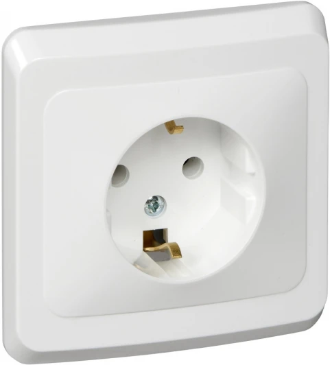 PC16-003B Розетка встраиваемая с заземлением (белый) Systeme Electric Этюд PC16-003B