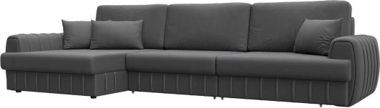 129314L Диван угловой Лига-057 НПБ Лонг угол левый Лига Диванов (Замша) арт.129314L