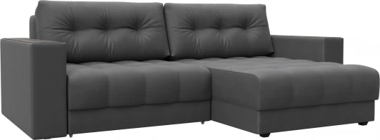 128479 Диван угловой с декором Лига-049 НПБ Лига Диванов (Замша) арт.128479