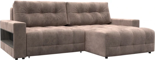 128946 Диван угловой с полками Лига-053 НПБ Лига Диванов (Велюр) арт.128946