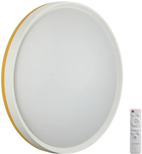 7709/EL Настенно-потолочный светильник Sonex Kezo Yellow 7709/EL пластик/желтый LED 70Вт 3000-6000К D500 IP43 пульт ДУ