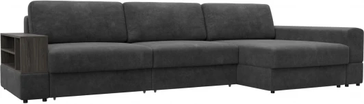 129117 Диван угловой с полкой Лига-055 НПБ Лонг угол универсальный Лига Диванов (Велюр) арт.129117