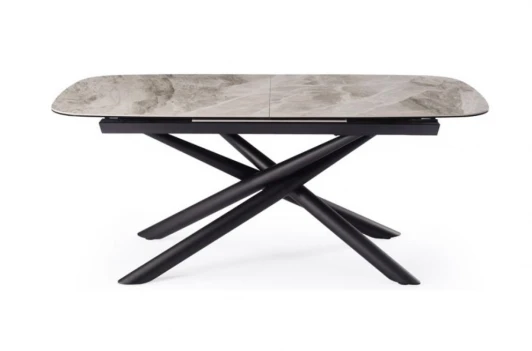00-00072994 Стол DikLine KE180 керамика серый мрамор С21 глянец/опоры черные) (2 уп) 00-00072994
