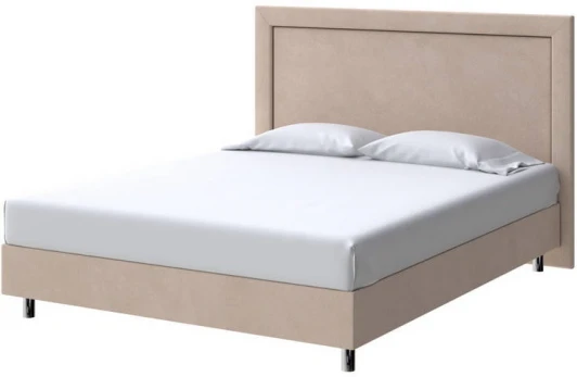 2025146 PROxSON Кровать London Boxspring Standart (Ткань: Велюр Monopoly Миндаль (111)) 200x200