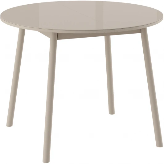 101564 Стол Раунд D100, Стекло, Капучино, МАМАДОМА