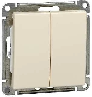 VS610-256-2-86 Выключатель встраиваемый двухклавишный (слоновая кость) Systeme Electric W59 VS610-256-2-86