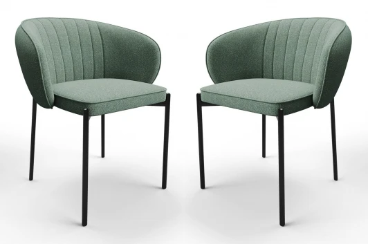 HSBI_DC2488_aquamarine_2 Стул Hesby Whispered бирюзовый,черный (Комплект 2 шт)