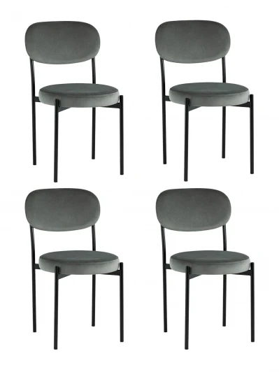 УТ000037773 Стул Stool Group Бриф NEW велюр тёмно-серый 4 шт УТ000037773