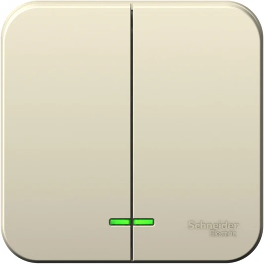 BLNVA105112 Выключатель накладной двухклавишный с подсветкой (молочный) Systeme Electric Blanca BLNVA105112