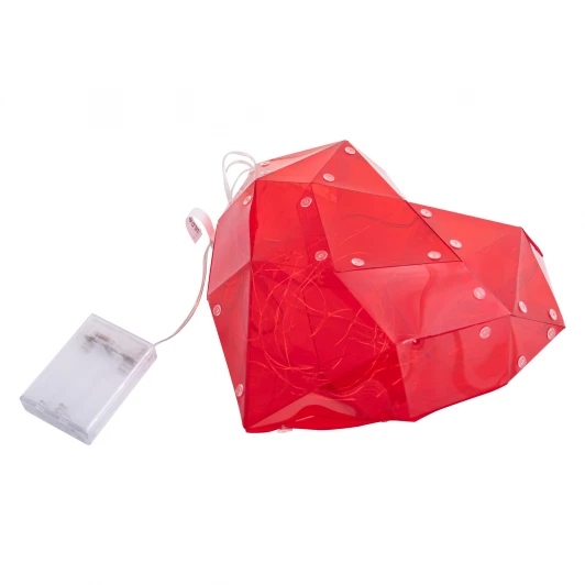 ULD-R511 3АА RED HEART Светильник декоративный «Красное сердце», на батарейках 3AA (не в/к). 100 светодиодов, цвет корпуса красный Uniel ULD-R511 3АА RED HEART