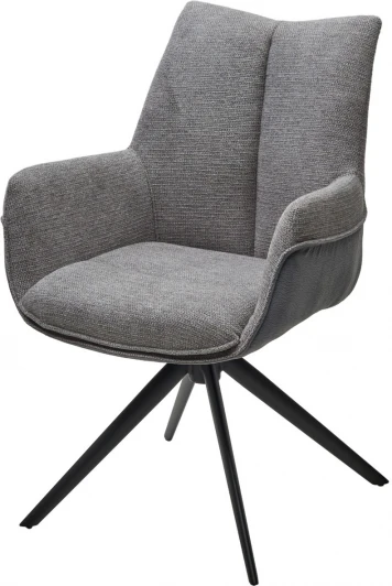 626M05484 Стул PONTUS 360 град. поворот. KN01-03 Серый/ BZ1046-02 Темно-серый/ Черный, ®DISAUR