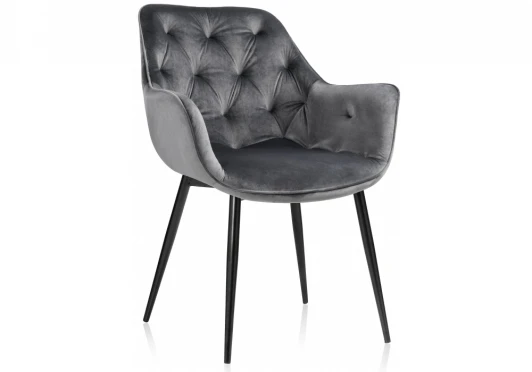15008 Обеденный стул на металлокаркасе Woodville Remo dark grey 15008