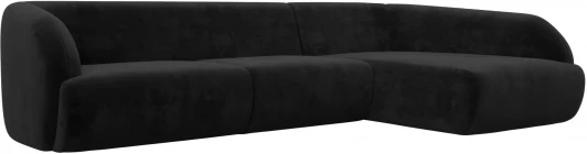 122191 Диван угловой Лига-041 правый угол (Черный/Велюр) Лига Диванов арт.122191