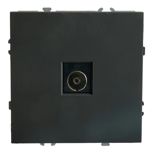 49849 ТВ-розетка (черный уголь, soft touch) Stekker Эмили 49849