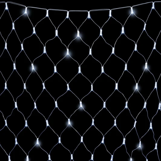 NTL256BLWCAP-10-2W Светодиодная Сеть с Колпачком 2 x 2 м Белая с Мерцанием Белого Диода 220В, 256 LED, Провод Прозрачный ПВХ, IP65