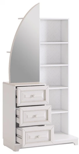 SMB-15.1651 Белла Шкаф комбинированный Mebelson (ЛДСП,МДФ,ПВХ,Зеркало/Белый) арт.SMB-15.1651