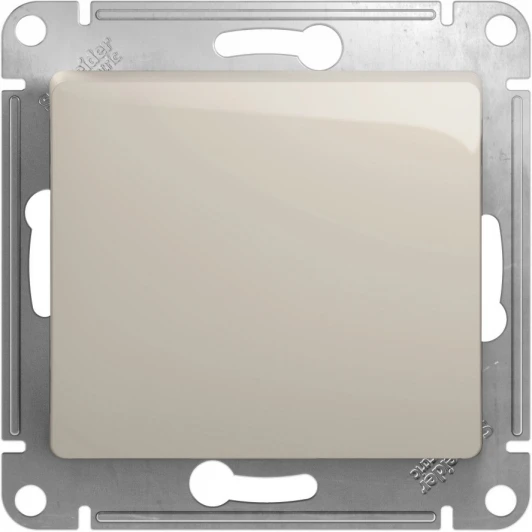 GSL000961 Выключатель встраиваемый одноклавишный с подсветкой (молочный) Systeme Electric Glossa GSL000961