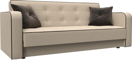 126157 Диван-книжка Тур (Бежевый,Коричневый/Экокожа,Велюр) Лига Диванов арт.126157